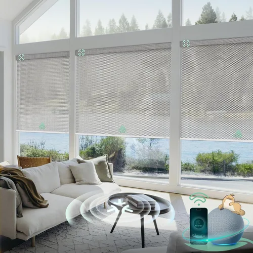 Vista 29 de Yoolax Persianas Inteligentes, Persianas Enrollables Motorizadas Matter Opacas Blackout Automáticas para Ventanas, Persianas Motorizadas Compatibles