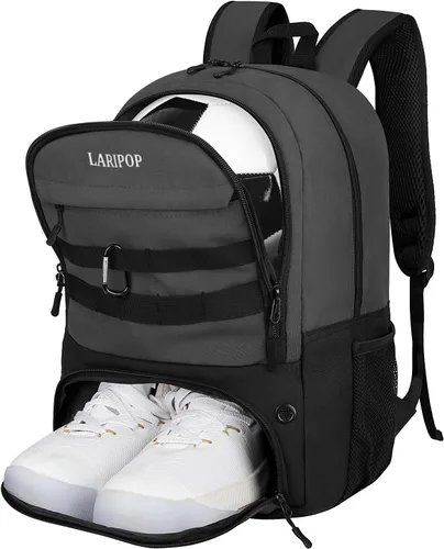 Vista 8 de LARIPOP Mochila de Fútbol, Bolsa de Fútbol con Soporte para Balón y Compartimento para Zapatos, Bolsas de Entrenamiento para Equipos Deportivos