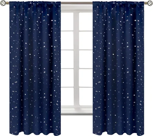 Vista 21 de BGment - Cortinas opacas para niños de 84 pulgadas de largo para dormitorio, cortinas con bolsillo para barra para oscurecer la habitación, cortinas
