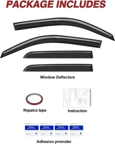 Vista 9 de Outside-Mount Window Rain Guards Fit for Toyota 4Runner 2003 2004 2005 2006 2007 2008 2009, Window Visors Wind Deflector Dark Smoke Vent Shades