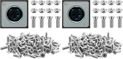 Vista 8 de Kit de tornillos y tuercas para panel Serie D, 50 piezas, conector de montaje en panel, tornillos M2.0.197 x 0.315 in, acero inoxidable, soportes