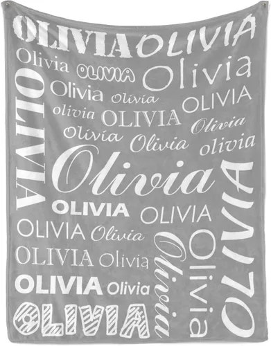Vista 21 de Manta personalizada con nombre para niños y adultos, manta de franela personalizada con nombre