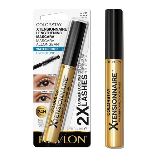 Vista 12 de Revlon ColorStay Xtensionnaire - Suero alargador de pestañas y rímel en uno, cepillo cónico para pestañas de aspecto 2 veces más largo, infundido