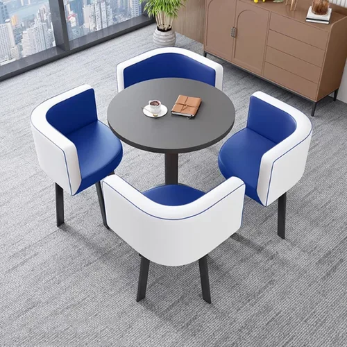 Vista 9 de YVYKFZD Office Reception Room Club Table, Small Kitchen Dining Table Set, Round Conference Table, Business Conference Room Table and Chair Set Save