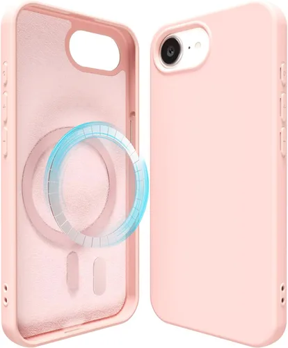 Vista 120 de oakxco Funda de silicona para iPhone 12 Pro Max, magnética, compatible con carga inalámbrica Magsafe, cubierta protectora de goma suave y delgada