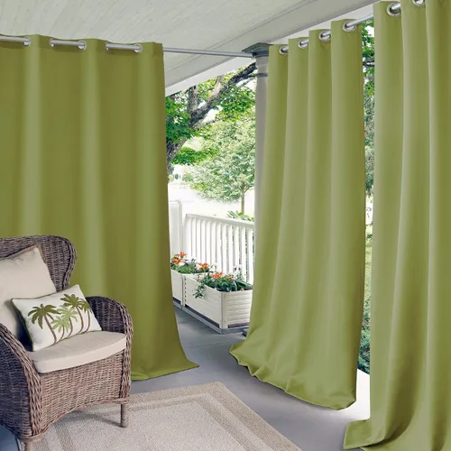 Vista 13 de Elrene Home Fashions Panel de cortina de ventana con ojales y protección UV para interiores y exteriores