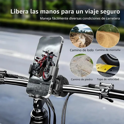Vista 6 de Soporte para teléfono de motocicleta, soporte para teléfono de bicicleta, soporte para teléfono celular para manillar de bicicleta, soporte