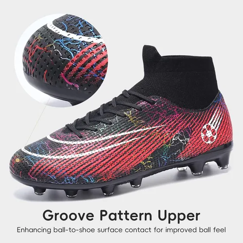 Vista 2 de curunect Zapatos de fútbol para hombre, ligeros, antideslizantes, para entrenamiento de fútbol sala