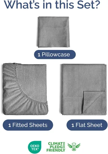 Vista 310 de Extra Deep Twin XL Sheet Set - 3 Piece College Dorm Room - White 01-Blanco