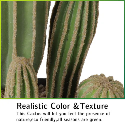 Vista 5 de Cactus artificiales de cactus falsos de 16 pulgadas para decoración del hogar, jardín, oficina, tienda