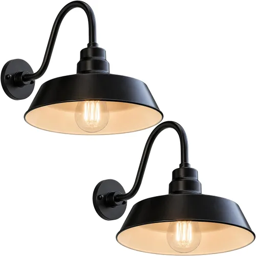 Vista 15 de 14 pulgadas. RLM Warehouse - Pantalla con brazo de cuello de cisne y bombilla Led A19 5000K de 9W