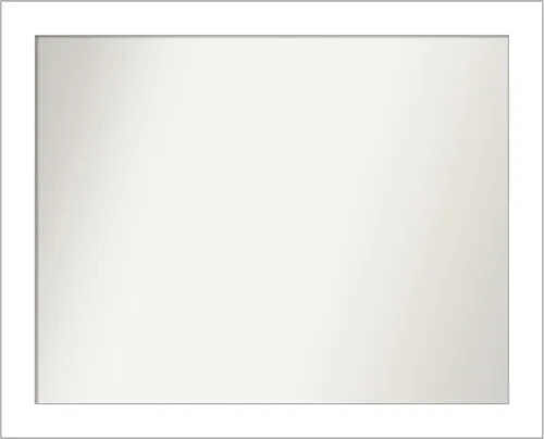 Vista 340 de Amanti Art Espejo de baño blanco para sobre el fregadero, 24 x 26 pulgadas, espejo rectangular blanco y blanco, marco de madera contemporáneo