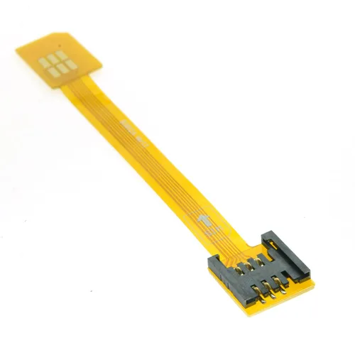 Vista 2 de cablecc GSM CDMA estándar UIM SIM Card Kit macho a hembra extensión suave plana FPC cable extensor 3.9 in