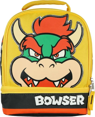 Vista 2 de Nintendo Super Mario - Lonchera Bowser con aislamiento de doble compartimento, 10 pulgadas