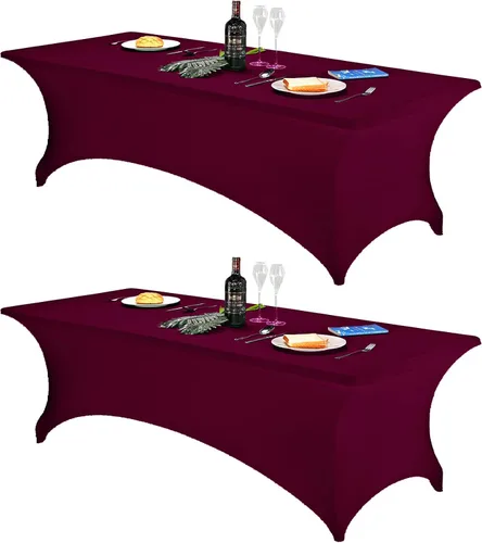 Vista 153 de FORLIFE - Funda de mesa de elastano, mantel ajustado de 4 pies para mesas rectangulares, funda elástica para patio, universal para bodas, banquetes