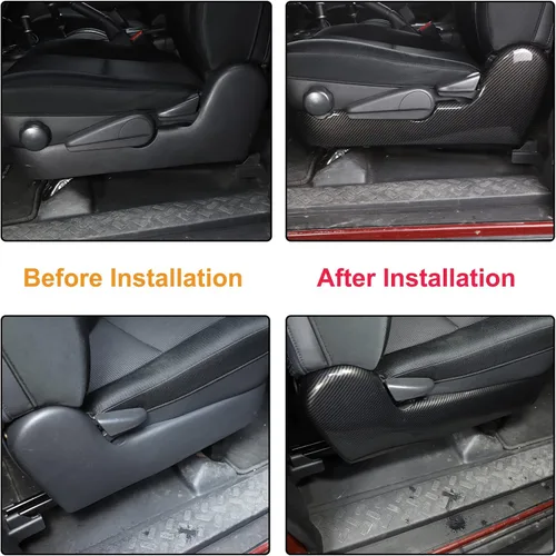 Vista 5 de Aunginsy Cubierta del panel de ajuste del asiento lateral del automóvil, bisel compatible con Toyota FJ Cruiser 2007-2021, cubierta de pista