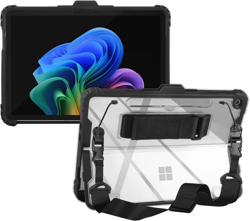Vista 12 de AOAO Funda para Microsoft Surface Go 4/Surface Go 3/Surface Go 2/Surface Go con correa para el hombro, correa de mano, soporte para lápiz stylus