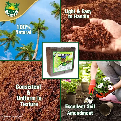 Vista 7 de Ladrillos de coco de coco, paquete de 4 (5 libras) – Premium Super Washed, rinde 9 galones (36 cuartos de galón), medio de cultivo orgánico, pH