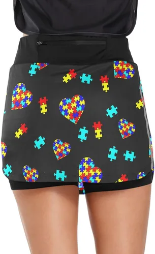 Vista 4 de Cindly Women Tennis Skirts Golf Skorts with Pockets Autism Awareness