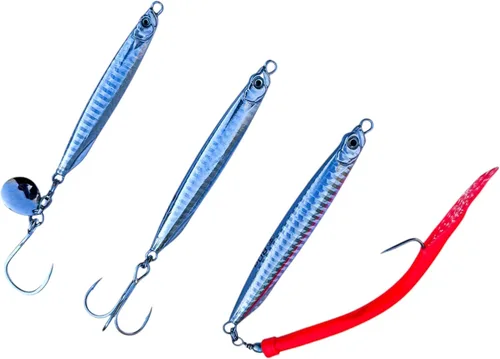 Vista 17 de Señuelos de pesca de agua salada, plantillas de pesca, cucharas de pesca para lubina, pompano, caballa española, pescado azul