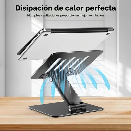 Vista 4 de Tonmom Soporte ajustable para computadora portátil, elevador plegable
