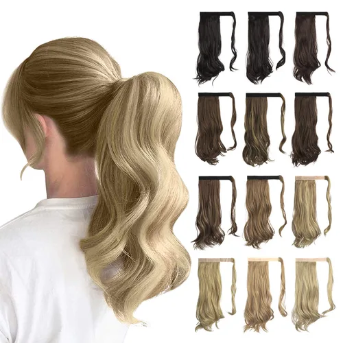 Vista 10 de SOFEIYAN Extensión de cola de caballo rizada de 15 pulgadas, resistente al calor, sintética, natural, ondulada, extensión de cabello con clip