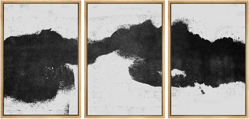 Vista 90 de SIGNWIN Lienzo enmarcado para pared, juego de arte tranquilo con reflejo de lago, acuarela, montaña y agua, ilustraciones modernas, arte abstracto