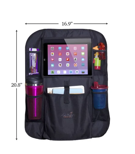 Vista 3 de Asiento trasero para carro Mom's Besty, organizador con soporte para tablet; bolsillo con pantalla táctil para tabletas Android e iOS de hasta 10.1