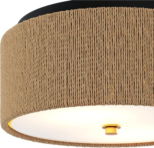 Vista 5 de Nathan James Juluca - Accesorio de luz bohemia, lámpara de techo de montaje al ras con difusor de vidrio esmerilado, lámpara de techo bohemia