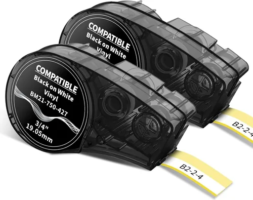 Vista 9 de Compatible with M21-500-499 1/2 Inch Muti-Purpose Nylon Label Tape Work with BMP21-PLUS, BMP21-LAB0, M210, M211, M210-LAB, IDPAL, LABPAL Label