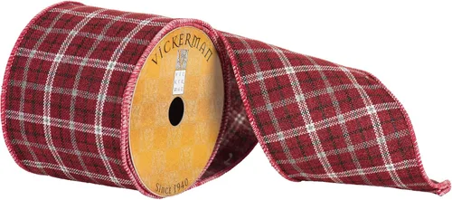 Vista 22 de Vickerman Cinta de Navidad con borde de alambre con estampado de abedul de 2.5 pulgadas x 10 yardas, algodón, blanca, cinta de corteza de abedul