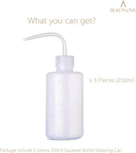 Vista 3 de BEADNOVA Botella exprimible para regar plantas, 8.5 fl oz, 8 onzas, pequeña regadera de plástico para plantas de interior y suculentas (3 unidades)