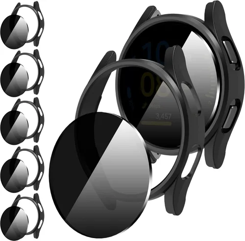 Vista 11 de Suoman 5+5 Pack para Samsung Galaxy Watch 7/8 Ultra 47mm (2024/2025) Estuche, Protector de pantalla de vidrio templado 9H + Funda protectora de PC