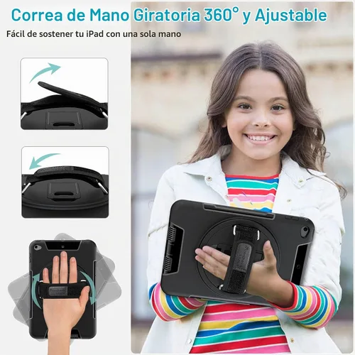 Vista 4 de Funda para iPad mini 5/4 de 7.9 pulgadas: Funda de TPU para iPad mini 5ª/4ª generación 7.9 pulgadas 2019/2015 con protector de pantalla, soporte