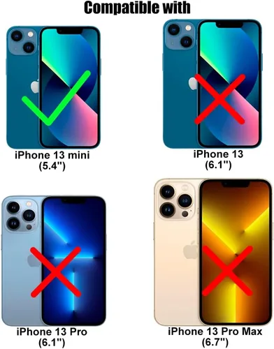 Vista 2 de Paquete de 3 protectores de pantalla de privacidad para iPhone 13 mini (5.4 pulgadas) Tempered Glass with Camera Lens Protector, Anti-Spy, Easy to