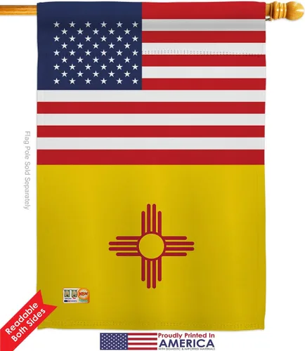 Vista 2 de US New Mexico Garden House Flags Set Americana States USA American Territories Republic Country Particular Area Small Decorative Gift Yard Banner