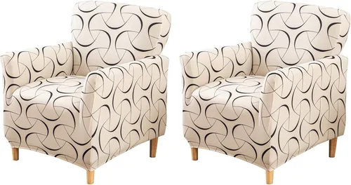Vista 63 de FUANGUI Funda para Sillón de Banquete con Brazos Fundas para Sillas Elásticas Funda para Sillón Club Funda Suave para Sillón Sofá Cubiertas