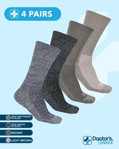Vista 5 de Doctor's Select Men's Diabetic Socks for Men Size 13-15 - 4 Pairs
