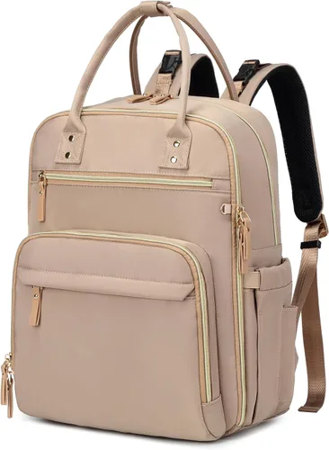 Vista 10 de LORADI Mochila grande para pañales de 18 bolsillos con 4 bolsillos aislados y clips para cochecito, artículos esenciales para baby shower