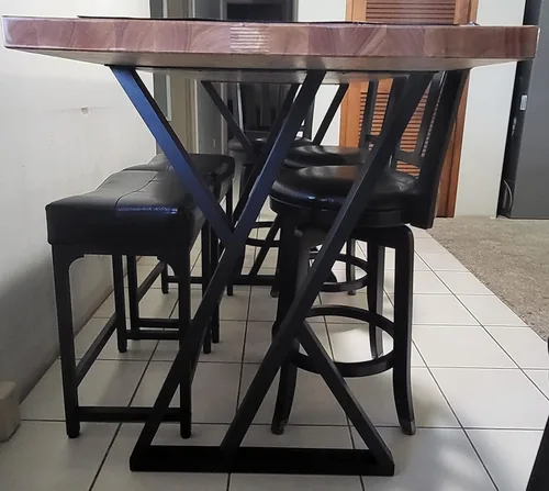 Vista 8 de Patas de mesa BOTAOYIYI de 36 pulgadas, patas de mesa de altura de mostrador Barra de metal de alta base de acero para cocina o al aire libre