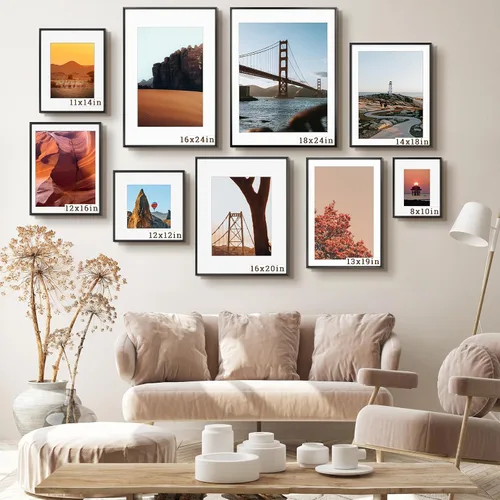 Vista 8 de Frametory, Portarretratos de metal de 8 x 10 pulgadas con paspartú para fotos de 5 x 7 pulgadas y vidrio real, colección de marcos de fotos de Negro