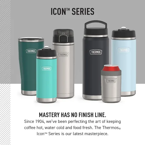 Vista 7 de THERMOS ICON SERIES - Botella de agua con tapa superior de rosca, 40 onzas, sillín - Botella de agua de acero inoxidable aislada al vacío con tapa