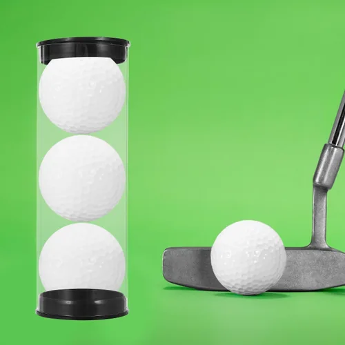 Vista 6 de CLISPEED Tubo de almacenamiento de pelotas de golf, paquete de 2 soportes de plástico transparente para pelotas de golf con tapas, vitrina