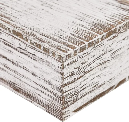 Vista 6 de MOOCA Juego de elevadores de madera personalizables, 3 soportes de altura diferentes para joyas, relojes, cosméticos y accesorios, color blanco