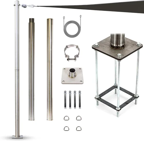 Vista 9 de Amgo Paradise - Accesorios para poste de vela para toldo, abrazadera de anillo en D para toldos de alta resistencia, postes de repuesto versátiles