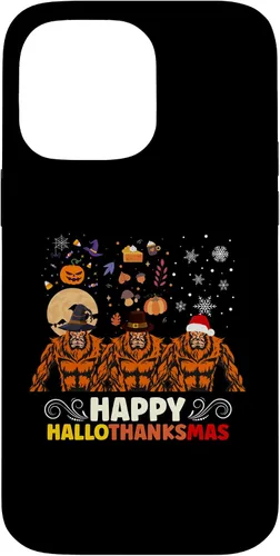 Vista 21 de iPhone 16 Halloween Thanksgiving Christmas Hallothanksmas Bigfoot Case