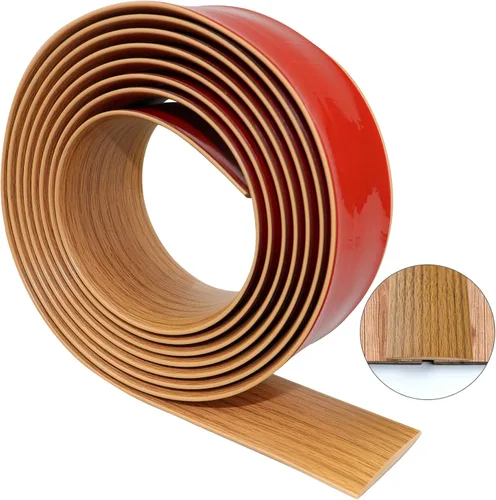 Vista 14 de Tira de transición de suelo de 1.57 pulgadas, tira de transición de vinilo plano autoadhesiva con respaldo fuerte, grano de madera de 1.6 in, 3.28