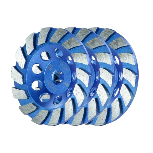 Vista 9 de SALI Ruedas de molienda de hormigón de 4.5 pulgadas 16 segmentos de turbo diamante Arbor de 5/8-11 Rueda de molienda de diamante apta