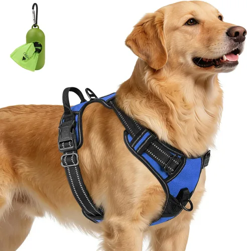 Vista 15 de Joytale Arnés sin tirones para perros pequeños, chaleco reflectante para mascotas con clip frontal, arnés acolchado suave ajustable con asa de fácil