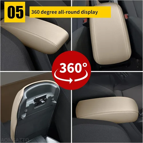 Vista 6 de AOMSAZTO Fundas de reposabrazos para Toyota RAV4 2013-2018 Beige